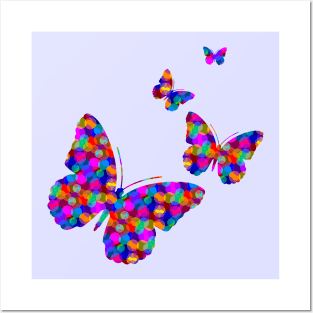 Rainbow Spotted Butterflies Posters and Art